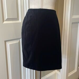 Ann Taylor Petite Velvet Pencil Skirt Black 12P